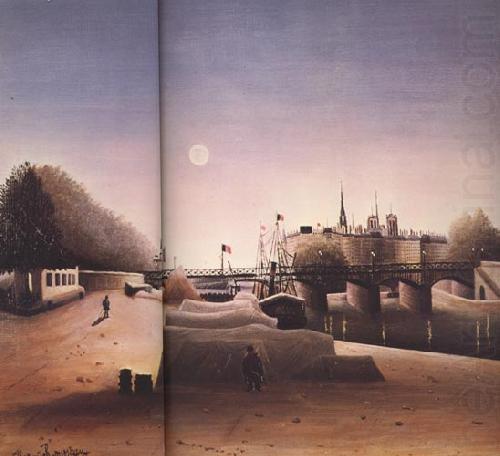 Henri Rousseau View of Ile Saint-Louis from the Port of Saint Nicolas(Evening) china oil painting image